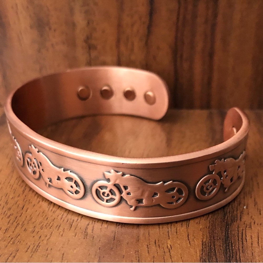 Motor Cycle Pure Copper Magnetic Bracelet Energy Cuff Bangle